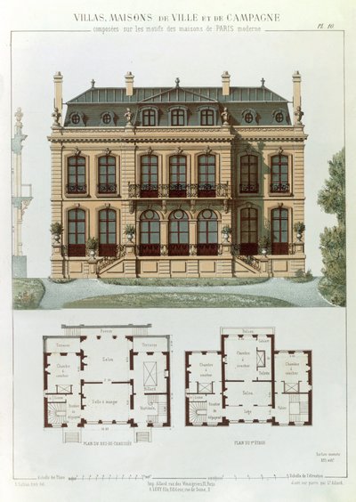 Pariser Vorstadthaus und Pläne, aus 